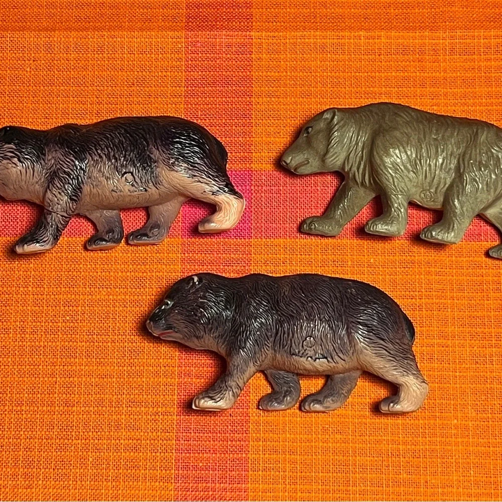 Set of Three Vintage Bear Figurine Toys - Picture 2 of 6